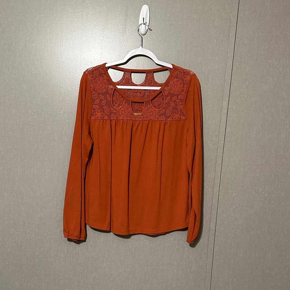 Wrangler Women's Rust Long Sleeve Blouse